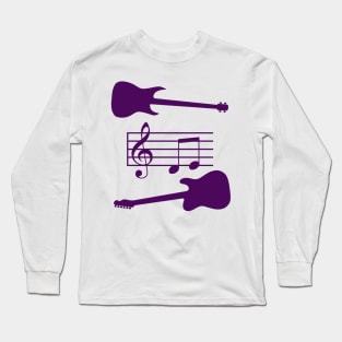 Purple Guitars Long Sleeve T-Shirt